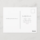 シンプルScript Wedding RSVP Response Cardはがき ポストカード (裏面)