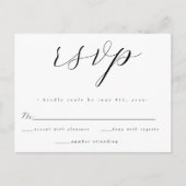 シンプルScript Wedding RSVP Response Cardはがき ポストカード (正面)