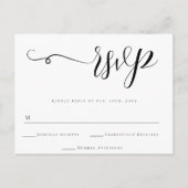 シンプルScript Wedding RSVP Response Cardはがき ポストカード (正面)