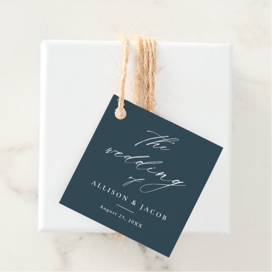 シンプルScript's 結婚 Thank Youメッセージカード フェイバータグ (インサイチュ)