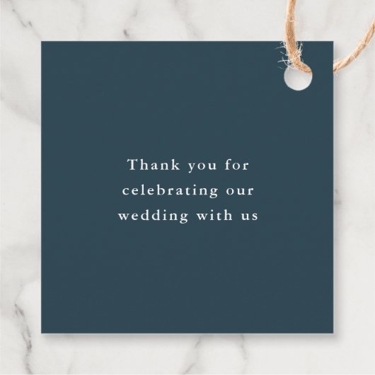 シンプルScript's 結婚 Thank Youメッセージカード フェイバータグ (裏面)