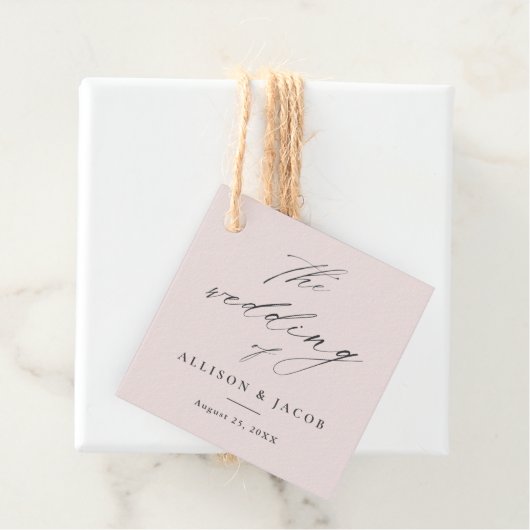 シンプルScript's 結婚 Thank Youメッセージカード フェイバータグ (インサイチュ)