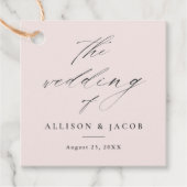 シンプルScript's 結婚 Thank Youメッセージカード フェイバータグ (正面)