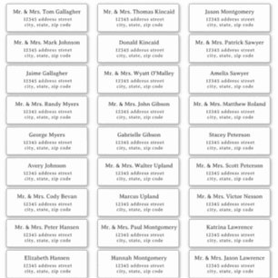 シンプルSerifゲスト住所 シール