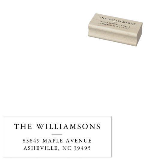 シンプルSerifファミリ名差出人住所 ラバースタンプ (押印)