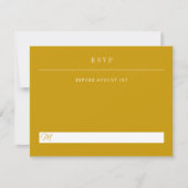 シンプルSerifモダンタイポグラフィ結婚の黄色金ゴールド 出欠カード (正面)