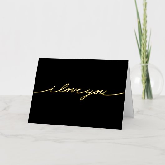 シンプルShiny I Love You Foil Greeting Card 箔グリーティングカード (正面)