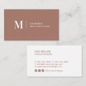 シンプルSienna Minimalistモダン名刺 名刺 (正面/裏面)