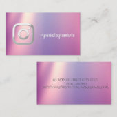 シンプルSilver Instagramモダン Social Media 名刺 (正面/裏面)