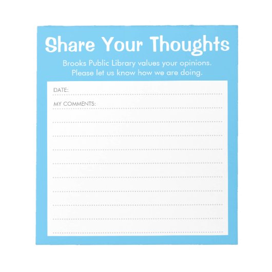 シンプルSky Blue Library / Business Comment Card ノートパッド (正面)