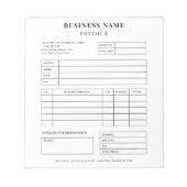 シンプルSmall Business Sales Client請求書メモ帳 ノートパッド (正面)