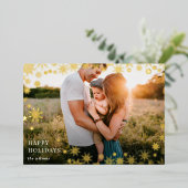 シンプルSnowflaksフレームモダンフルフォト 箔シーズンカード (立ち正面)