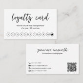 シンプルSNSアエレガントイコンQRコードモダン ロイヤリティカード (正面/裏面)