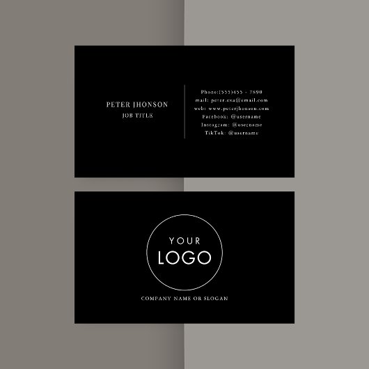 シンプルSocial Media Companyのロゴ（白黒） 名刺