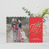 シンプルSprigフェイク Foil Christmas Holiday写真 シーズンカード (スタンド正面)