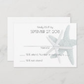 シンプルStarfish Whiteの結婚返信カード 出欠カード (正面/裏面)