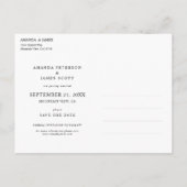 シンプルStytlish写真の日付を保存結婚する 案内ポストカード (裏面)