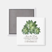 シンプルSucculent日付磁石の保存 マグネット (正面/裏面)