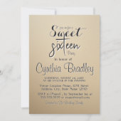 シンプルSweet sixteen誕生日パーティー 招待状 (正面)
