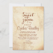 シンプルSweet sixteen誕生日パーティー 招待状 (正面)