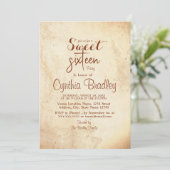 シンプルSweet sixteen誕生日パーティー 招待状 (スタンド正面)