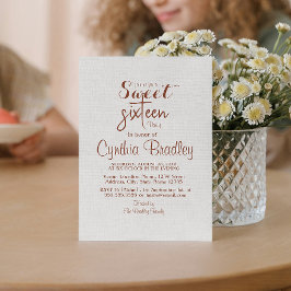 シンプルSweet sixteen誕生日パーティー 招待状