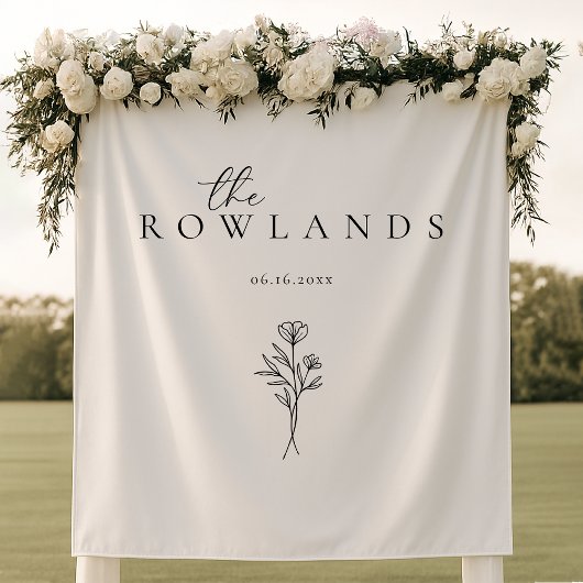 シンプルSweetheartテーブルの白黒の名前 タペストリー