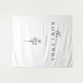 シンプルSweetheartテーブルの白黒の名前 タペストリー (正面(横))