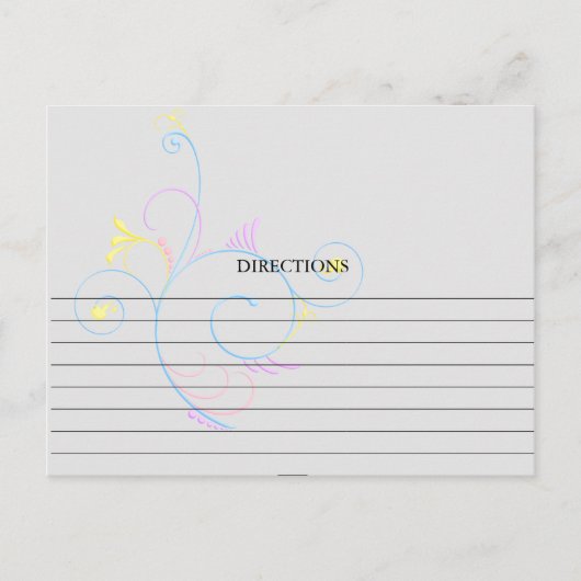 シンプルSwirl カラフル Iレシピカード ポストカード (正面)