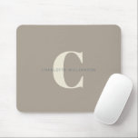 シンプルTaupe BrownのChic Monogram名 マウスパッド<br><div class="desc">シンプルTaupe BrownマウスパッドのChic Modogram名</div>