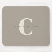 シンプルTaupe BrownのChic Monogram名 マウスパッド (正面)