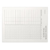 シンプルTearawayウィーモダンクリー投薬トラッカー ノートパッド (正面)