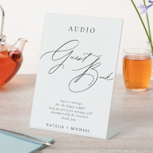 シンプルTelephone Voicemail Audio結婚 Guestbook 台座サイン