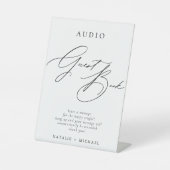 シンプルTelephone Voicemail Audio結婚 Guestbook 台座サイン (正面)