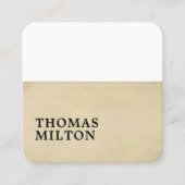 シンプルTextureエレガント Beigeホワイトコンサルタント スクエア名刺 (正面)