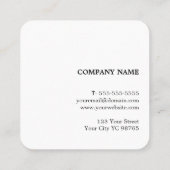 シンプルTextureエレガント Beigeホワイトコンサルタント スクエア名刺 (裏面)