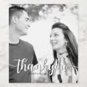 シンプルThank Youのワ結婚インボトルラベル ワインラベル (シングルラベル)