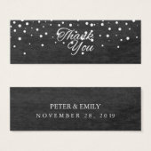 シンプルThank Youスクリプトグリッター結婚式の引き出物ラベル (正面&裏面)