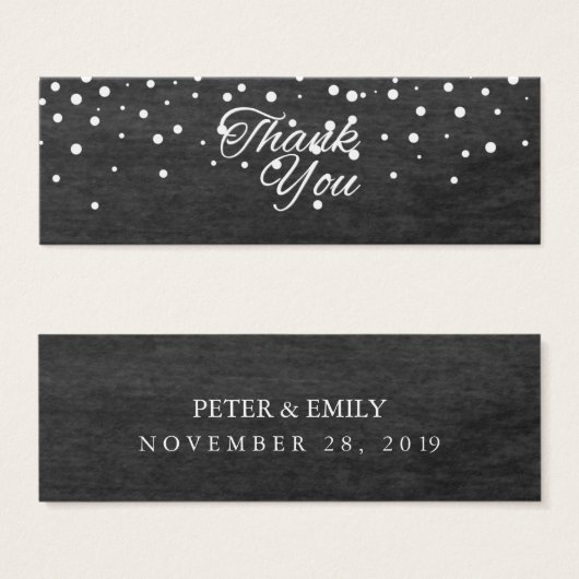 シンプルThank Youスクリプトグリッター結婚式の引き出物ラベル (正面&裏面)