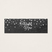 シンプルThank Youスクリプトグリッター結婚式の引き出物ラベル (正面)