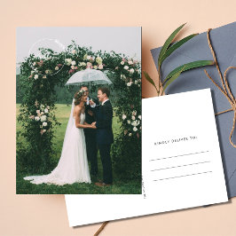 シンプルThank You'結婚s Photo Postcard ポストカード