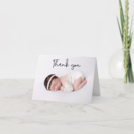 シンプルThank You Script Baby Girlの写真 案内状
