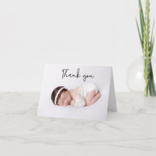 シンプルThank You Script Baby Girlの写真 案内状