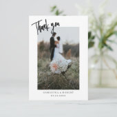シンプルThank You Script Wedding Card サンキューカード (スタンド正面)