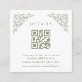 シンプルTimeless Sage Green Photoの結婚詳細 エンクロージャーカード (正面)