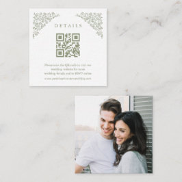 シンプルTimeless Sage Green Photoの結婚詳細 エンクロージャーカード