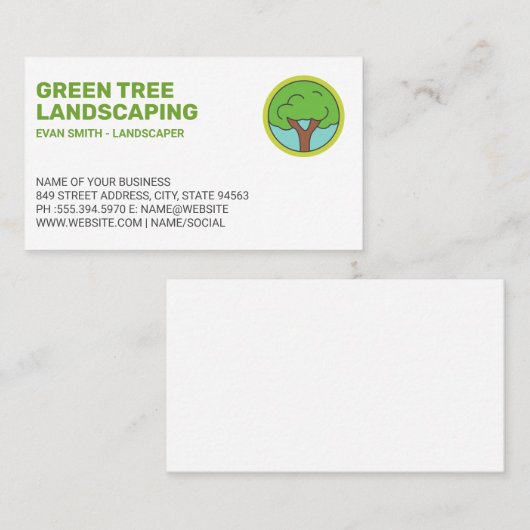 シンプルTreeロゴ |造園 名刺 (正面/裏面)