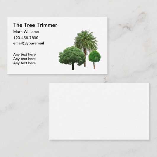 シンプルTree Trimming Service Business Card 名刺 (正面/裏面)