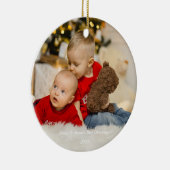 シンプルTwinsのモダン初めてのクリスマス写真 セラミックオーナメント (右)