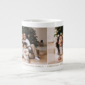 シンプルTwo Photo Holiday Year and Name Mug ジャンボコーヒーマグカップ (正面)